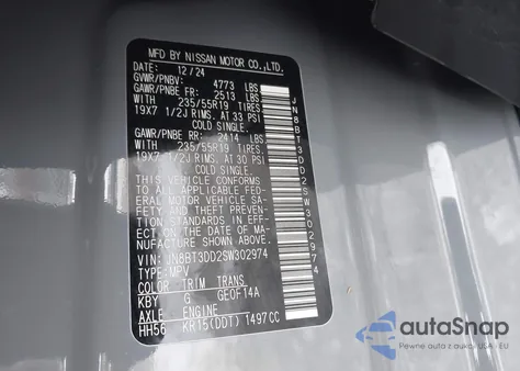 2025 Nissan Rogue Platinum Intelligent Awd из США, поврежденный, VIN JN8BT3DD2SW302974